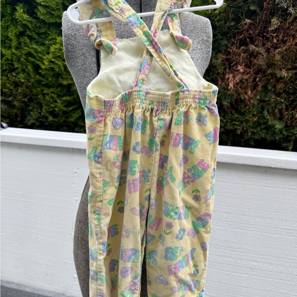 Vintage yellow corduroy happy / smile overalls size 18 month - Picture 2 of 4